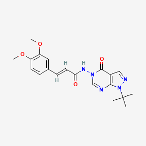 molecular formula C20H23N5O4 B2584075 (E)-N-(1-(tert-butyl)-4-oxo-1H-pyrazolo[3,4-d]pyrimidin-5(4H)-yl)-3-(3,4-dimethoxyphenyl)acrylamide CAS No. 899995-58-5
