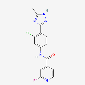 N-[3-Chloro-4-(5-methyl-1H-1,2,4-triazol-3-yl)phenyl]-2-fluoropyridine-4-carboxamide