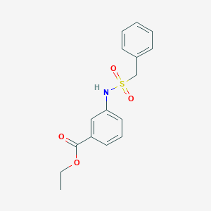 molecular formula C16H17NO4S B258410 Ethyl 3-(benzylsulfonylamino)benzoate 