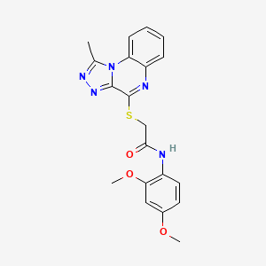 molecular formula C20H19N5O3S B2584125 N-(2,4-DIMETHOXYPHENYL)-2-({1-METHYL-[1,2,4]TRIAZOLO[4,3-A]QUINOXALIN-4-YL}SULFANYL)ACETAMIDE CAS No. 1357740-35-2