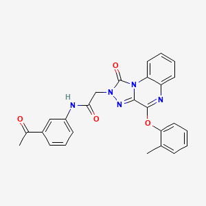 molecular formula C26H21N5O4 B2584135 N-(3-acetylphenyl)-2-[4-(2-methylphenoxy)-1-oxo-1H,2H-[1,2,4]triazolo[4,3-a]quinoxalin-2-yl]acetamide CAS No. 1189695-88-2