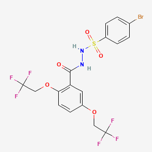 molecular formula C17H13BrF6N2O5S B2584154 N'-(4-bromobenzenesulfonyl)-2,5-bis(2,2,2-trifluoroethoxy)benzohydrazide CAS No. 860785-91-7