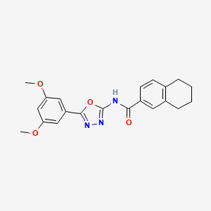 molecular formula C21H21N3O4 B2584164 N-[5-(3,5-dimethoxyphenyl)-1,3,4-oxadiazol-2-yl]-5,6,7,8-tetrahydronaphthalene-2-carboxamide CAS No. 941892-25-7