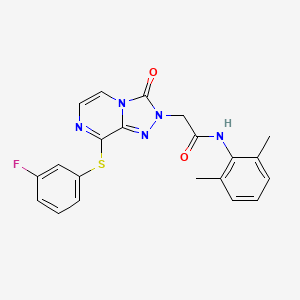 molecular formula C21H18FN5O2S B2584165 N-(2,6-dimethylphenyl)-2-{8-[(3-fluorophenyl)sulfanyl]-3-oxo-2H,3H-[1,2,4]triazolo[4,3-a]pyrazin-2-yl}acetamide CAS No. 1251593-35-7