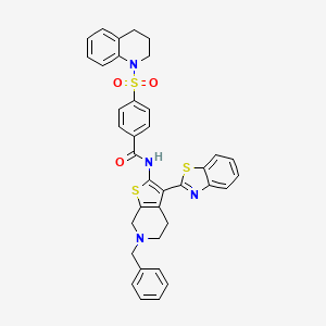 molecular formula C37H32N4O3S3 B2584177 N-(3-(benzo[d]thiazol-2-yl)-6-benzyl-4,5,6,7-tetrahydrothieno[2,3-c]pyridin-2-yl)-4-((3,4-dihydroquinolin-1(2H)-yl)sulfonyl)benzamide CAS No. 524706-60-3