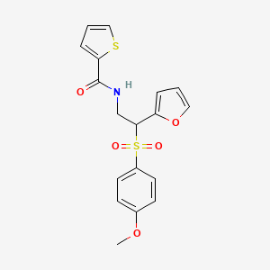 molecular formula C18H17NO5S2 B2584188 N-[2-(furan-2-yl)-2-(4-methoxybenzenesulfonyl)ethyl]thiophene-2-carboxamide CAS No. 946264-91-1