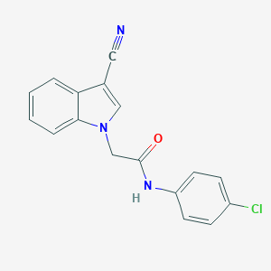 molecular formula C17H12ClN3O B258419 N-(4-chlorophenyl)-2-(3-cyanoindol-1-yl)acetamide 