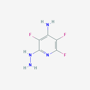 molecular formula C5H5F3N4 B025842 2,3,5-Trifluoro-6-hydrazinylpyridin-4-amine CAS No. 105252-94-6
