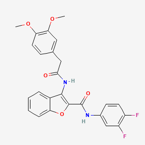 molecular formula C25H20F2N2O5 B2584225 N-(3,4-difluorophenyl)-3-(2-(3,4-dimethoxyphenyl)acetamido)benzofuran-2-carboxamide CAS No. 872609-24-0