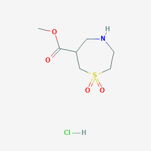 molecular formula C7H14ClNO4S B2584311 Methyl 1,1-dioxo-1lambda6,4-thiazepane-6-carboxylate hydrochloride CAS No. 1909305-00-5