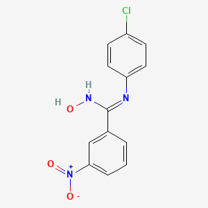 molecular formula C13H10ClN3O3 B2584317 N-(4-chlorophenyl)-N'-hydroxy-3-nitrobenzenecarboximidamide CAS No. 692287-17-5