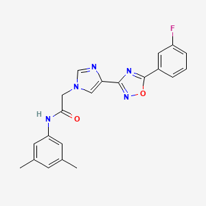 molecular formula C21H18FN5O2 B2584338 N-(3,5-dimethylphenyl)-2-{4-[5-(3-fluorophenyl)-1,2,4-oxadiazol-3-yl]-1H-imidazol-1-yl}acetamide CAS No. 1251631-15-8