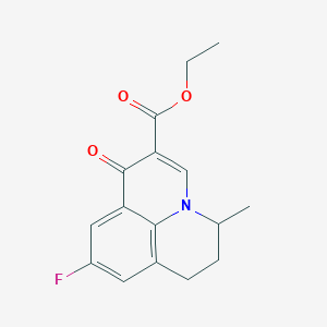 molecular formula C16H16FNO3 B2584359 ethyl 9-fluoro-5-methyl-1-oxo-6,7-dihydro-1H,5H-pyrido[3,2,1-ij]quinoline-2-carboxylate CAS No. 42835-47-2
