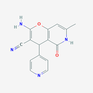 2-amino-7-methyl-5-oxo-4-(pyridin-4-yl)-5,6-dihydro-4H-pyrano[3,2-c]pyridine-3-carbonitrile