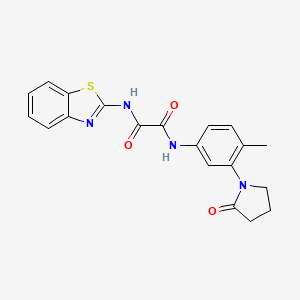molecular formula C20H18N4O3S B2584496 N-(1,3-benzothiazol-2-yl)-N'-[4-methyl-3-(2-oxopyrrolidin-1-yl)phenyl]ethanediamide CAS No. 941998-20-5