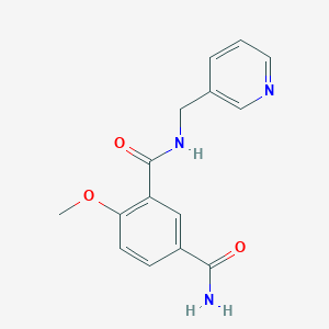 molecular formula C15H15N3O3 B025845 3-Carbamyl-(3'-picolyl)-4-methoxy-1-benzamide CAS No. 108828-56-4