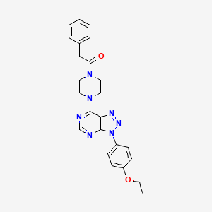 molecular formula C24H25N7O2 B2584501 1-{4-[3-(4-ethoxyphenyl)-3H-[1,2,3]triazolo[4,5-d]pyrimidin-7-yl]piperazin-1-yl}-2-phenylethan-1-one CAS No. 946314-84-7