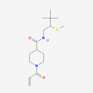B2584526 N-(3,3-Dimethyl-2-methylsulfanylbutyl)-1-prop-2-enoylpiperidine-4-carboxamide CAS No. 2361691-30-5