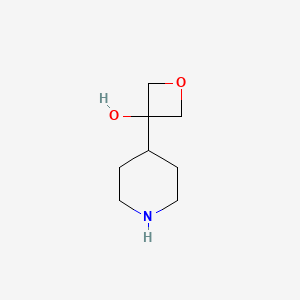 molecular formula C8H15NO2 B2584579 3-(piperidin-4-yl)oxetan-3-ol CAS No. 2567502-68-3