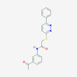 molecular formula C20H17N3O2S B2584585 N-(3-acetylphenyl)-2-((6-phenylpyridazin-3-yl)thio)acetamide CAS No. 872688-43-2