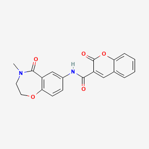 molecular formula C20H16N2O5 B2584589 N-(4-methyl-5-oxo-2,3,4,5-tetrahydro-1,4-benzoxazepin-7-yl)-2-oxo-2H-chromene-3-carboxamide CAS No. 921995-57-5