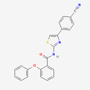 molecular formula C23H15N3O2S B2584604 N-[4-(4-cyanophenyl)-1,3-thiazol-2-yl]-2-phenoxybenzamide CAS No. 328539-58-8