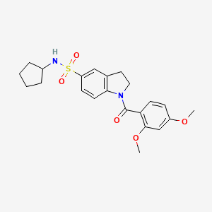 molecular formula C22H26N2O5S B2584631 N-cyclopentyl-1-(2,4-dimethoxybenzoyl)-2,3-dihydro-1H-indole-5-sulfonamide CAS No. 919019-77-5