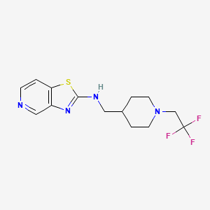 molecular formula C14H17F3N4S B2584634 N-{[1-(2,2,2-trifluoroethyl)piperidin-4-yl]methyl}-[1,3]thiazolo[4,5-c]pyridin-2-amine CAS No. 2380060-67-1