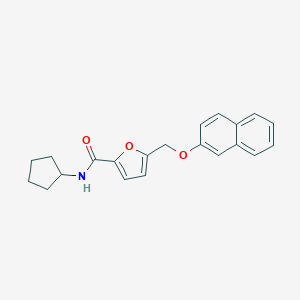 molecular formula C21H21NO3 B258465 N-cyclopentyl-5-[(naphthalen-2-yloxy)methyl]furan-2-carboxamide 