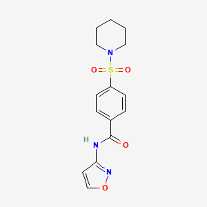 molecular formula C15H17N3O4S B2584677 N-(1,2-oxazol-3-yl)-4-piperidin-1-ylsulfonylbenzamide CAS No. 612526-17-7