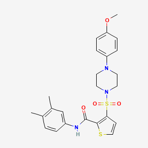 molecular formula C24H27N3O4S2 B2584682 N-(3,4-dimethylphenyl)-3-{[4-(4-methoxyphenyl)piperazin-1-yl]sulfonyl}thiophene-2-carboxamide CAS No. 1207058-22-7