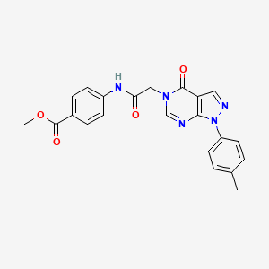 molecular formula C22H19N5O4 B2584683 methyl 4-{2-[1-(4-methylphenyl)-4-oxo-1H,4H,5H-pyrazolo[3,4-d]pyrimidin-5-yl]acetamido}benzoate CAS No. 863446-74-6