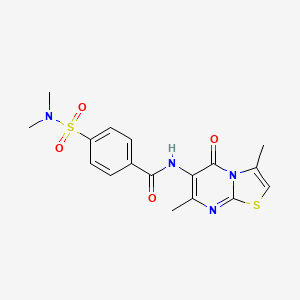 molecular formula C17H18N4O4S2 B2584693 N-(3,7-dimethyl-5-oxo-5H-thiazolo[3,2-a]pyrimidin-6-yl)-4-(N,N-dimethylsulfamoyl)benzamide CAS No. 946358-37-8