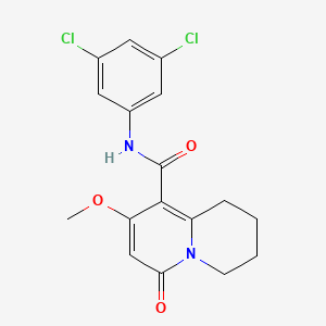 molecular formula C17H16Cl2N2O3 B2584708 N-(3,5-dichlorophenyl)-8-methoxy-6-oxo-2,3,4,6-tetrahydro-1H-quinolizine-9-carboxamide CAS No. 1775419-27-6