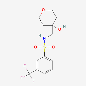 molecular formula C13H16F3NO4S B2584715 N-[(4-hydroxyoxan-4-yl)methyl]-3-(trifluoromethyl)benzene-1-sulfonamide CAS No. 1351596-76-3