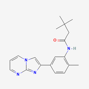 molecular formula C19H22N4O B2584745 N-(5-{imidazo[1,2-a]pyrimidin-2-yl}-2-methylphenyl)-3,3-dimethylbutanamide CAS No. 847387-69-3