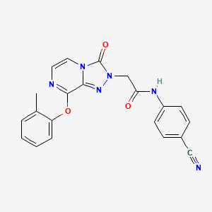 molecular formula C21H16N6O3 B2584749 N-(4-cyanophenyl)-2-[8-(2-methylphenoxy)-3-oxo-2H,3H-[1,2,4]triazolo[4,3-a]pyrazin-2-yl]acetamide CAS No. 1251707-10-4