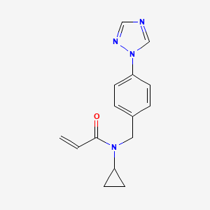 molecular formula C15H16N4O B2584783 N-cyclopropyl-N-{[4-(1H-1,2,4-triazol-1-yl)phenyl]methyl}prop-2-enamide CAS No. 2411239-82-0