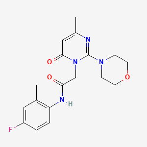 molecular formula C18H21FN4O3 B2584830 N-(4-fluoro-2-methylphenyl)-2-[4-methyl-2-(morpholin-4-yl)-6-oxo-1,6-dihydropyrimidin-1-yl]acetamide CAS No. 1251632-12-8