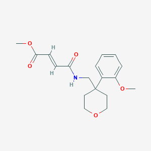 molecular formula C18H23NO5 B2584841 Methyl (E)-4-[[4-(2-methoxyphenyl)oxan-4-yl]methylamino]-4-oxobut-2-enoate CAS No. 2411333-50-9