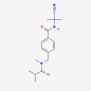 molecular formula C17H23N3O2 B2584845 N-(1-cyano-1-methylethyl)-4-[(N,2-dimethylpropanamido)methyl]benzamide CAS No. 1394718-84-3