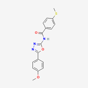 molecular formula C17H15N3O3S B2584852 N-(5-(4-methoxyphenyl)-1,3,4-oxadiazol-2-yl)-4-(methylthio)benzamide CAS No. 896357-90-7