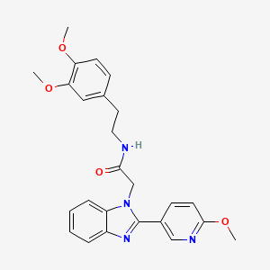 molecular formula C25H26N4O4 B2584860 N-(3,4-dimethoxyphenethyl)-2-(2-(6-methoxypyridin-3-yl)-1H-benzo[d]imidazol-1-yl)acetamide CAS No. 1226441-41-3