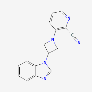 molecular formula C17H15N5 B2584869 3-[3-(2-Methylbenzimidazol-1-yl)azetidin-1-yl]pyridine-2-carbonitrile CAS No. 2380174-53-6