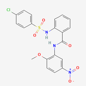 molecular formula C20H16ClN3O6S B2584874 2-(4-chlorobenzenesulfonamido)-N-(2-methoxy-5-nitrophenyl)benzamide CAS No. 898440-57-8