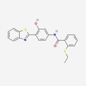 molecular formula C22H18N2O2S2 B2584929 N-[4-(1,3-benzothiazol-2-yl)-3-hydroxyphenyl]-2-(ethylsulfanyl)benzamide CAS No. 904827-89-0