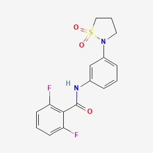 molecular formula C16H14F2N2O3S B2584946 N-(3-(1,1-dioxidoisothiazolidin-2-yl)phenyl)-2,6-difluorobenzamide CAS No. 941886-23-3