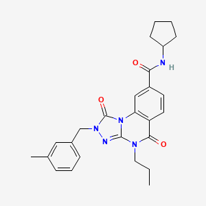molecular formula C26H29N5O3 B2584973 N-cyclopentyl-2-[(3-methylphenyl)methyl]-1,5-dioxo-4-propyl-1H,2H,4H,5H-[1,2,4]triazolo[4,3-a]quinazoline-8-carboxamide CAS No. 1105247-44-6