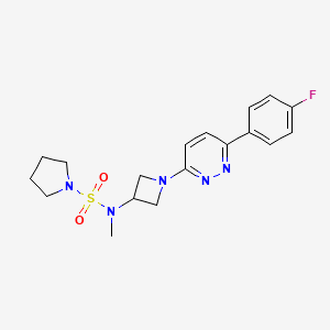 molecular formula C18H22FN5O2S B2584983 N-{1-[6-(4-fluorophenyl)pyridazin-3-yl]azetidin-3-yl}-N-methylpyrrolidine-1-sulfonamide CAS No. 2415468-87-8