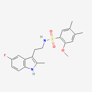 molecular formula C20H23FN2O3S B2585063 N-[2-(5-fluoro-2-methyl-1H-indol-3-yl)ethyl]-2-methoxy-4,5-dimethylbenzene-1-sulfonamide CAS No. 682762-96-5